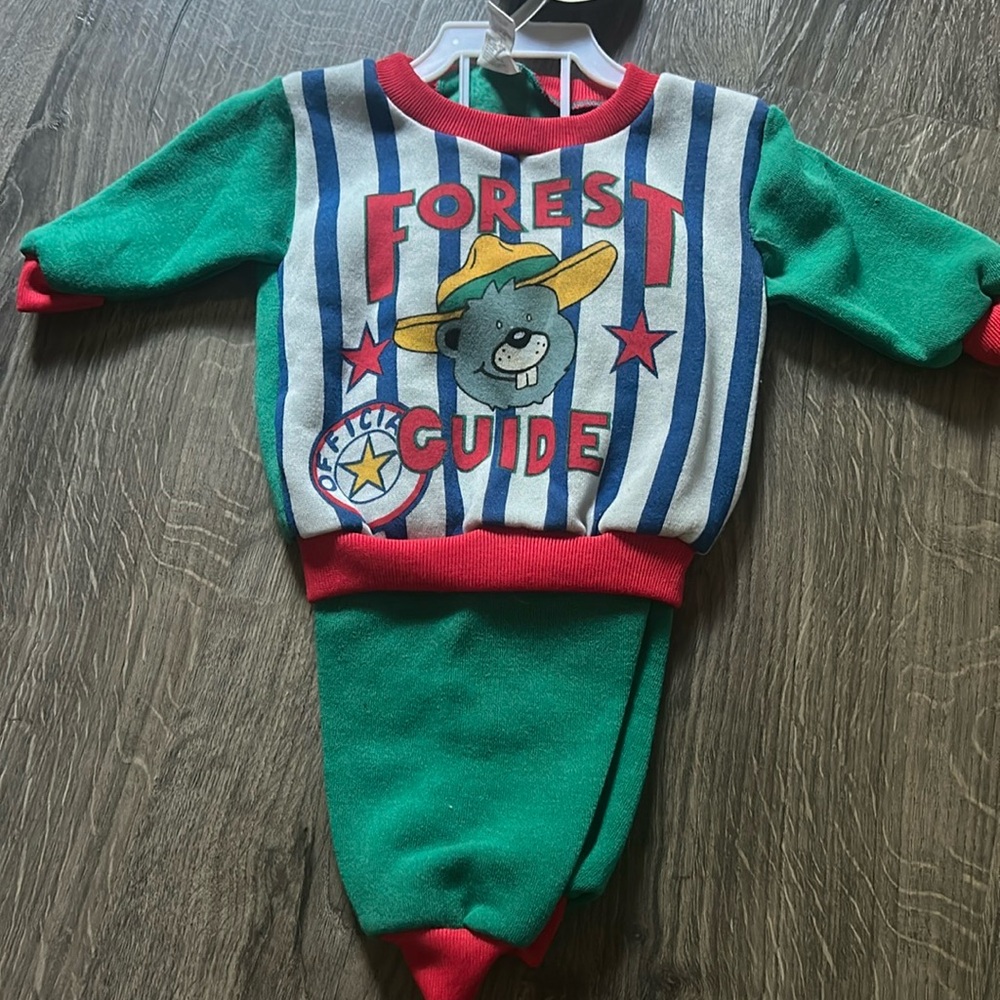 NEW Vintage Forest Guide Kids One Piece - Green and Red